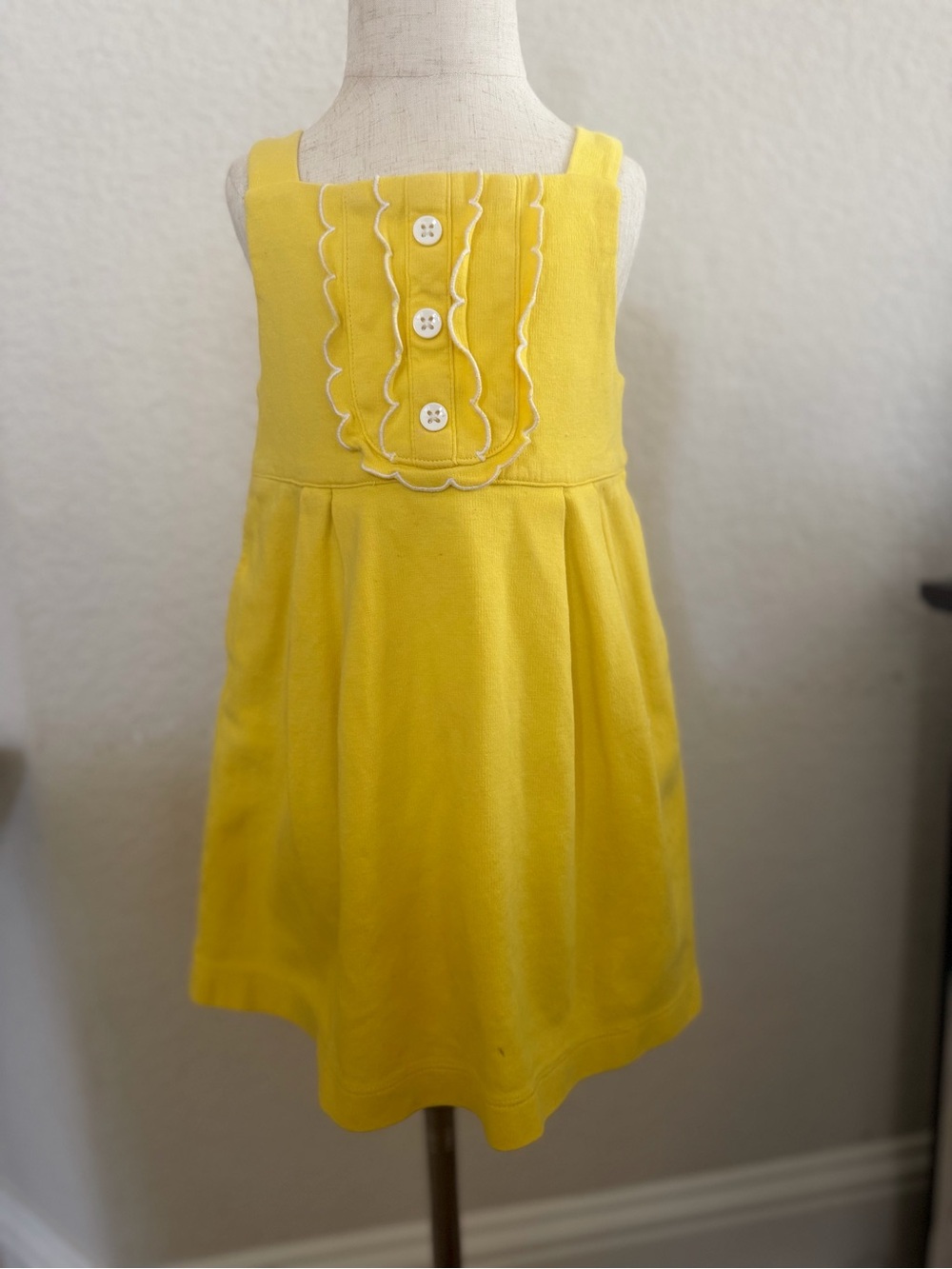 Girls Yellow Ruffle Front Sundress